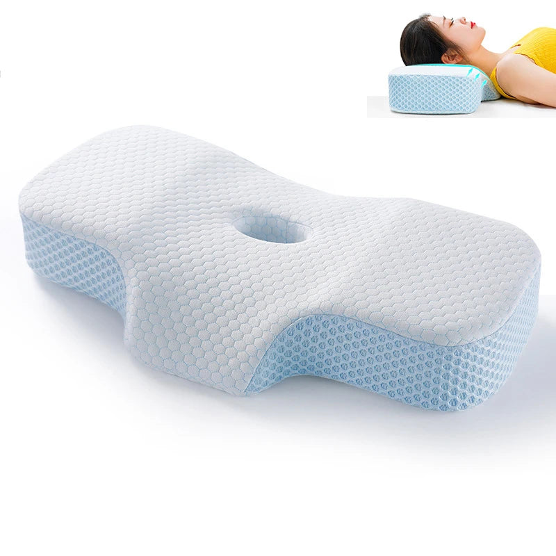 Oreiller de literie en mousse à mémoire de forme, protection du cou, oreillers de couchage en forme d'arc